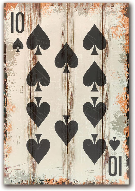 Poker Canvas Wall Art Print Ten of Spades Game Room Wall Art Print Wall Decor Prints Poster With Framed