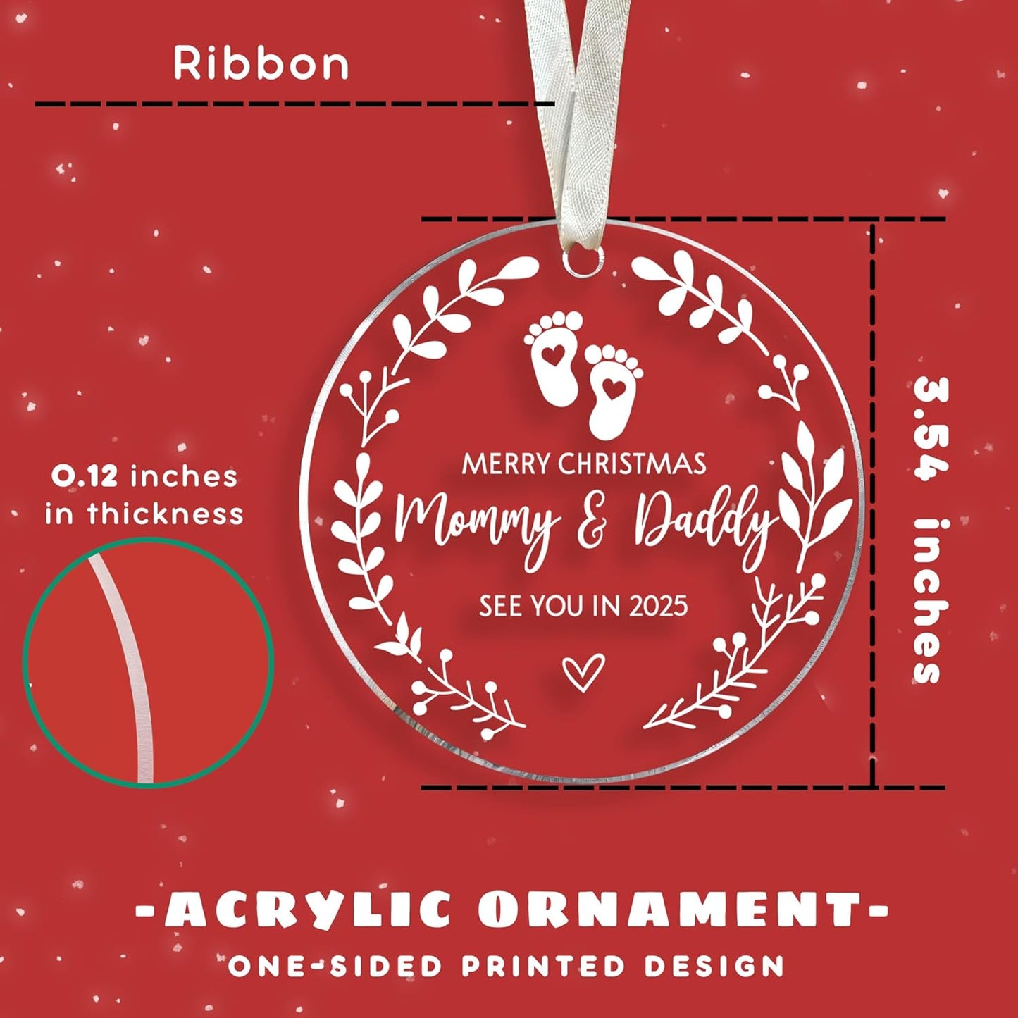 Gifts for Expecting Parents - Expecting Parents to Be Unique Gifts - Baby Pregnancy Announcement Ornaments for Family, Husband - Baby Ornament 2025 - Acrylic Ornament