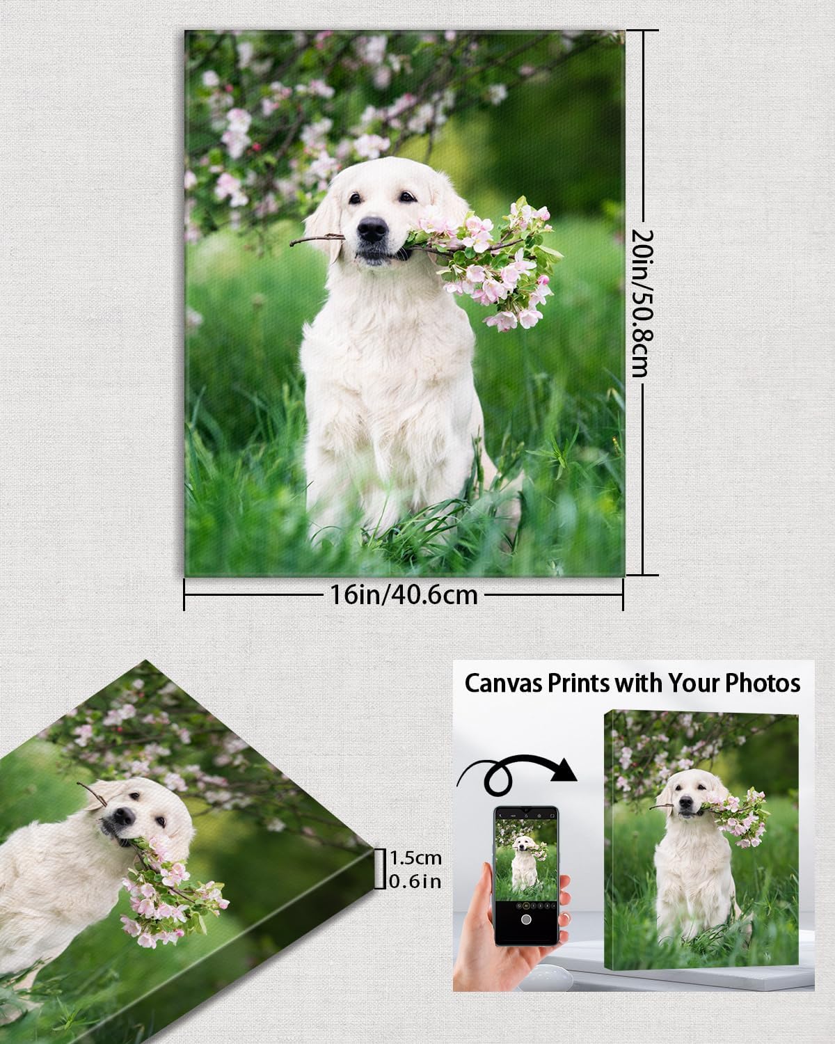 AbcCustomize Custom Canvas Prints,Transform Your Memories into Beautiful Art with Personalized Photo on Canvas,Personalized Canvas Wall Art for Home Decor, Gifts, and Keepsakes