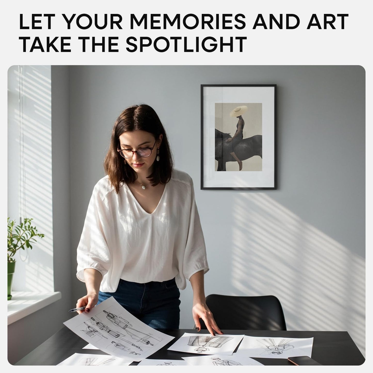 Homeforia A3 Picture Frame Black, High End Metal 11.7 x 16.5 inch Poster Frames with Mat 8.3 x 11.7 for Photo, A3 Size Frames Matted to A4 Print, 11.7x16.5 Wall Hanging Frame, Tempered Glass, Set of 1