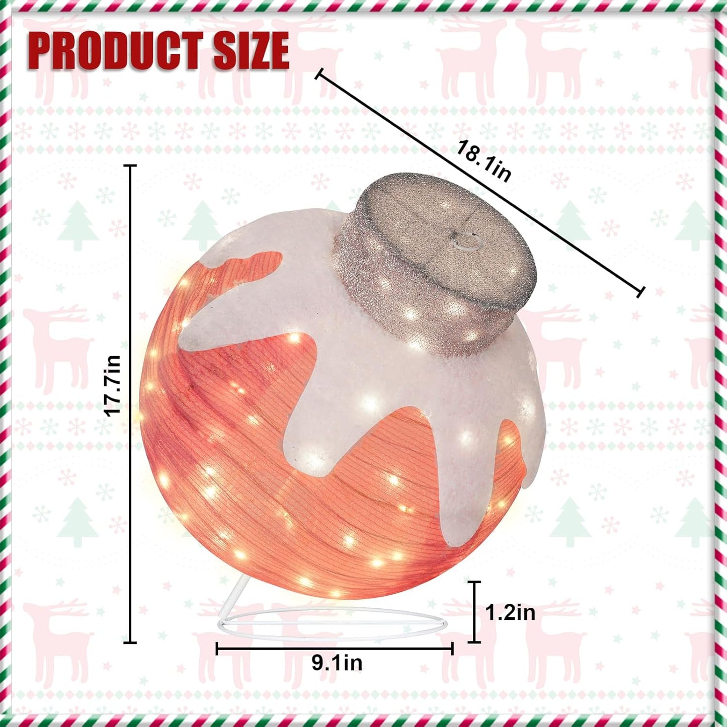 BRIGHTDECK Outdoor Christmas Ornaments, Lighted Pop-Up Outdoor Holiday Ball Decoration with 80 LED Lights, 8 Light Modes, Lighted Collapsible Holiday Decorations for Yard, Home (Pink)