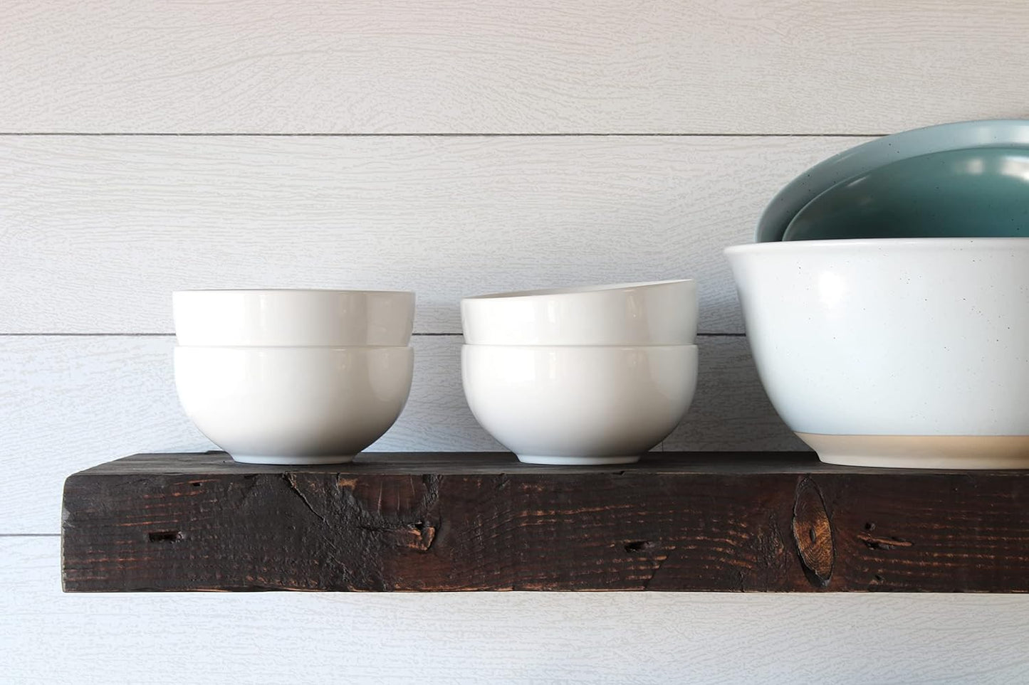 Urban Legacy Reclaimed Barn Joist Deep Floating Shelves | Deep Shelves with Low Profile Shelf Bracket with High Weight Capacity, Set of 2 (36" x 11" x 2.5", Rustic Brown)