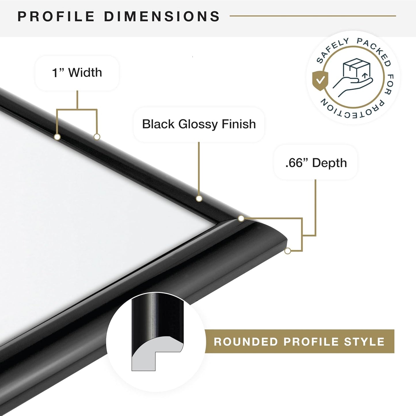 MCS Trendsetter 14x22 Poster Frame Black High-Gloss, Vertical & Horizontal Wall Hanging Large Picture Frame for Photos, Posters & Art Prints (2-Pack)