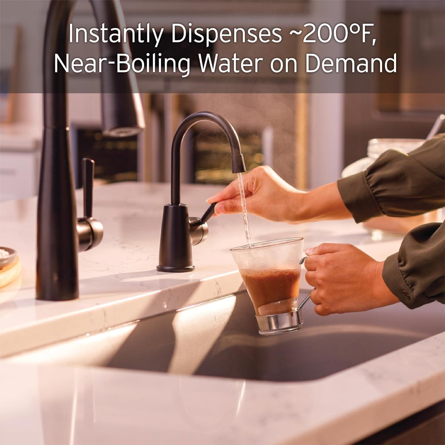 InSinkErator Stainless Steel Tank, H250MBLK-SS HOT250 System, Single-Handle Matte Black Faucet with 2/3-Gallon Instant Hot Water Dispenser