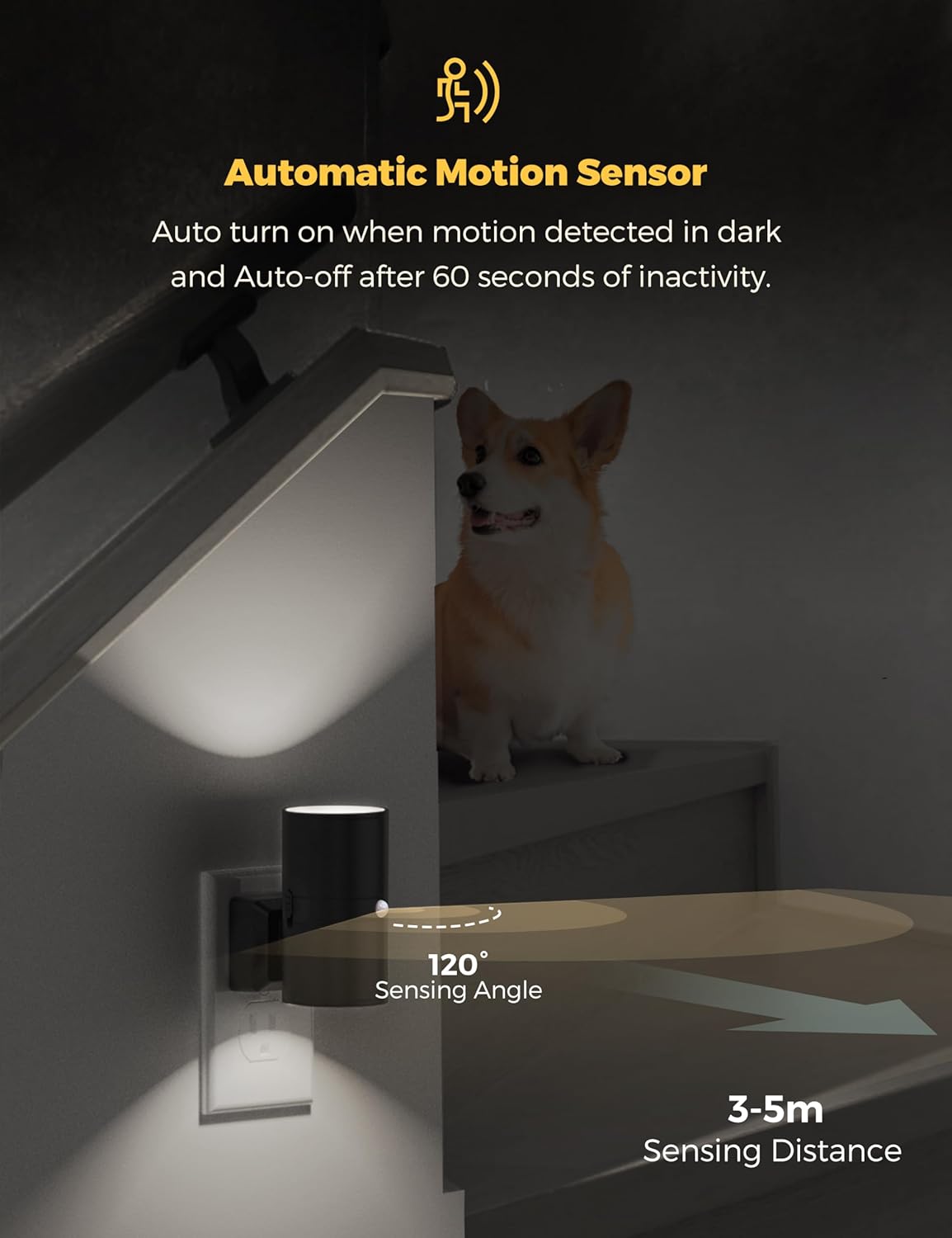 L LOHAS LED Motion Sensor Night Light, [2 Pack] Bright Nightlight, 5000K Daylight White, Motion Activated Night Light, Dimmable 0-100LM, Motion Sensor Light Indoor Plug in for Kids, Bedroom, Bathroom