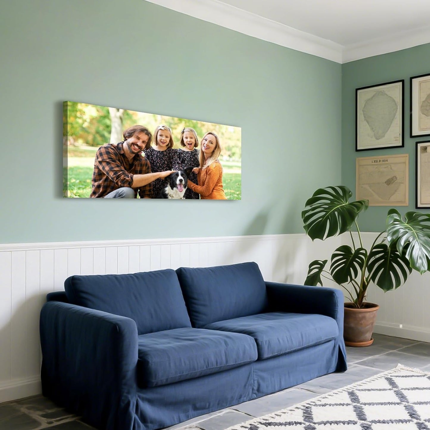 Custom Canvas Prints with Your Photos - Personalized Pictures Print, Customized Photo Gifts, Wall Art Poster Canvas Printing for Wedding, Family, Baby, Pets, Home Office Decor, Wrapped Frame 24x12