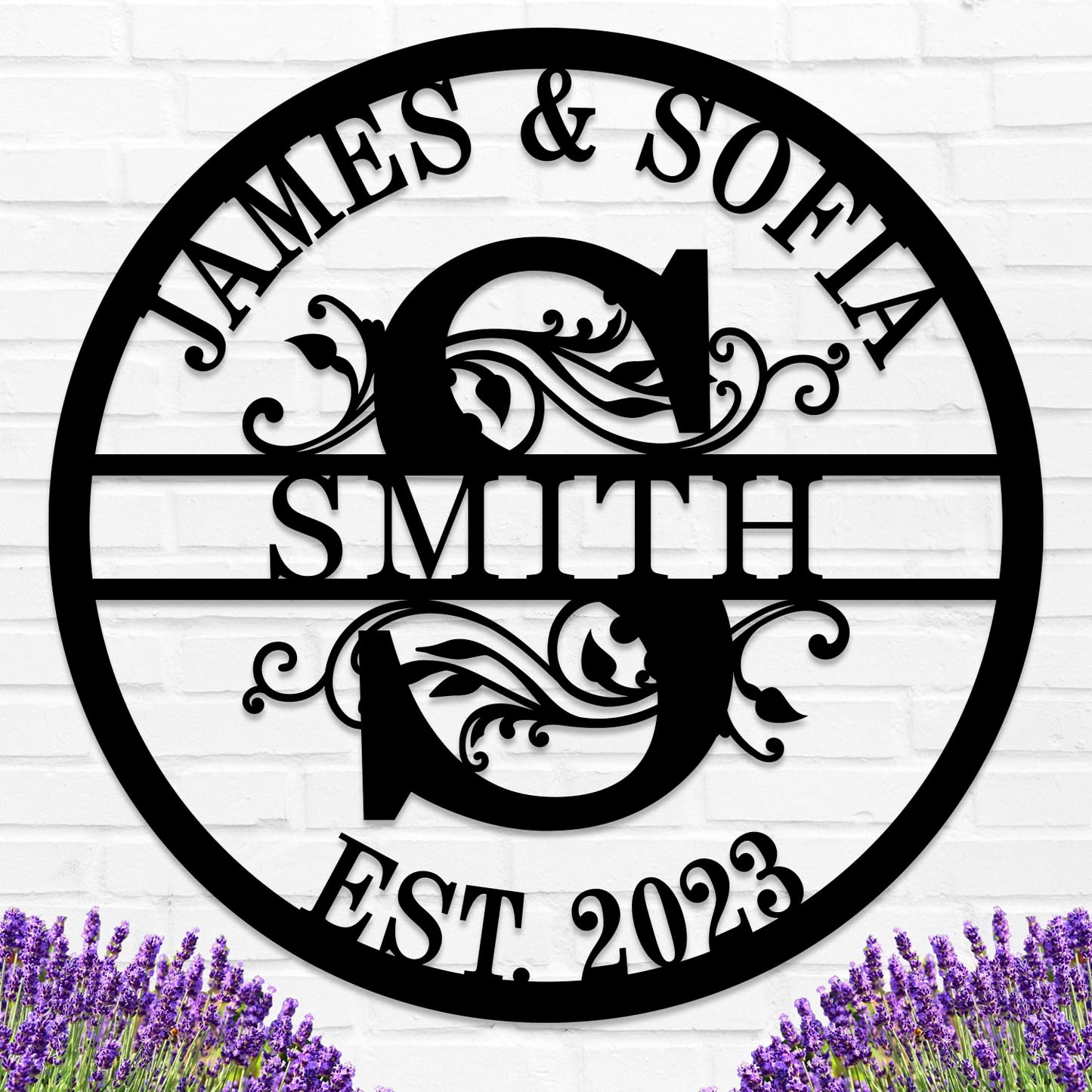 Custom Name Sign Initial Split Letter Monogram Sign Wedding Housewarming Gift