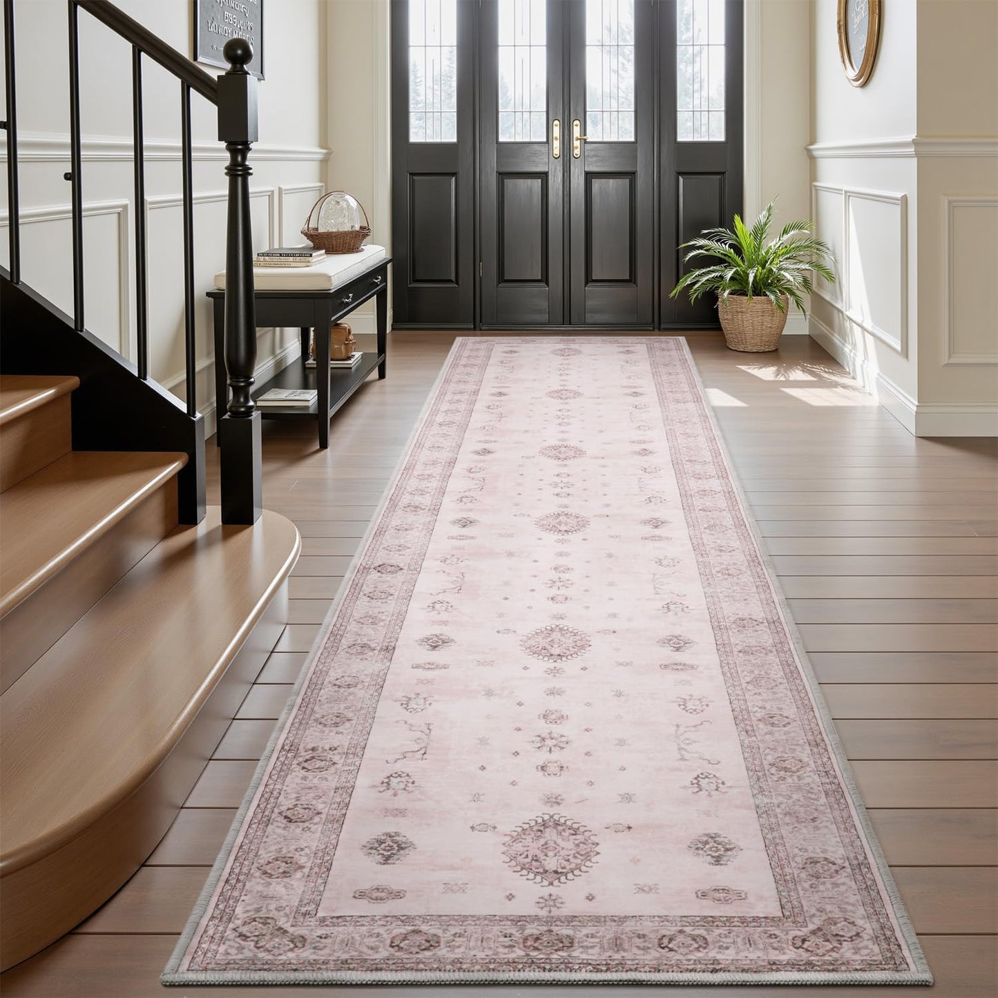 AMOAMI Vintage 3X10 Runner Rug Non Slip Soft Runners for Hallways Washable Hallway Runner Bedside Rugs for Bedroom Long Rug for Hallways Entryway Laundry Room Stair Kitchen Bathroom