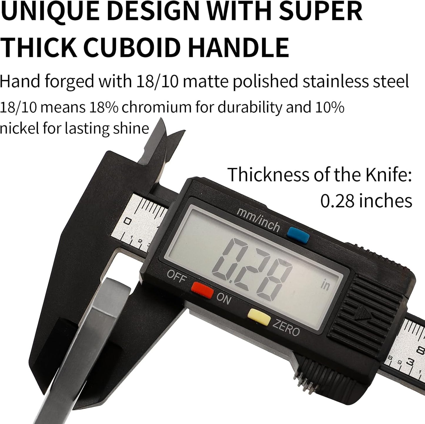 Stainless Steel Flatware Set Hand Forged 18/10 Silverware Set Cutlery Set Silver Cuboid Handle Matte Finished 20 Pieces Service for 4