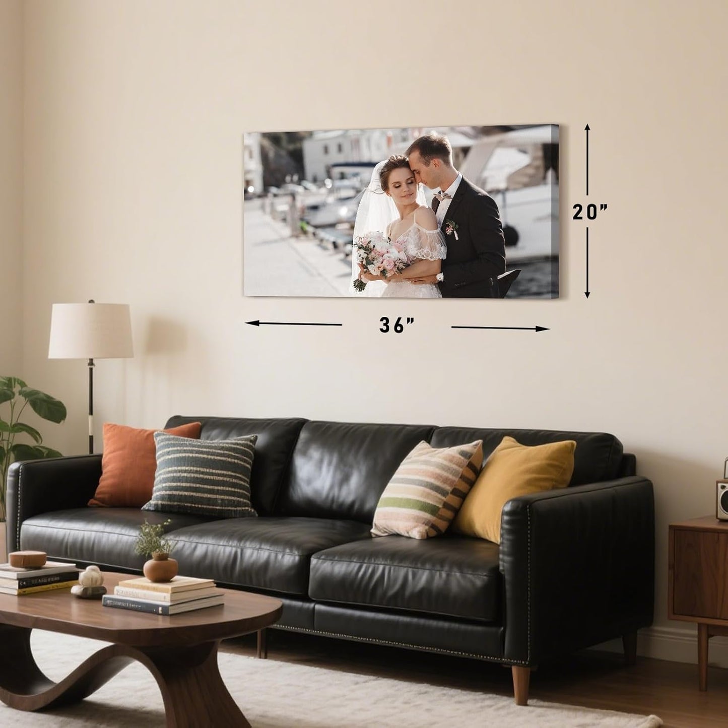 Personalized Custom Canvas Prints with Your Photos & Text, Customized Picture Print, Transform Own Images Into Framed Wall Art Digitally Printed Photo to Canvas, Keepsakes Gifts for Family 36x20’’