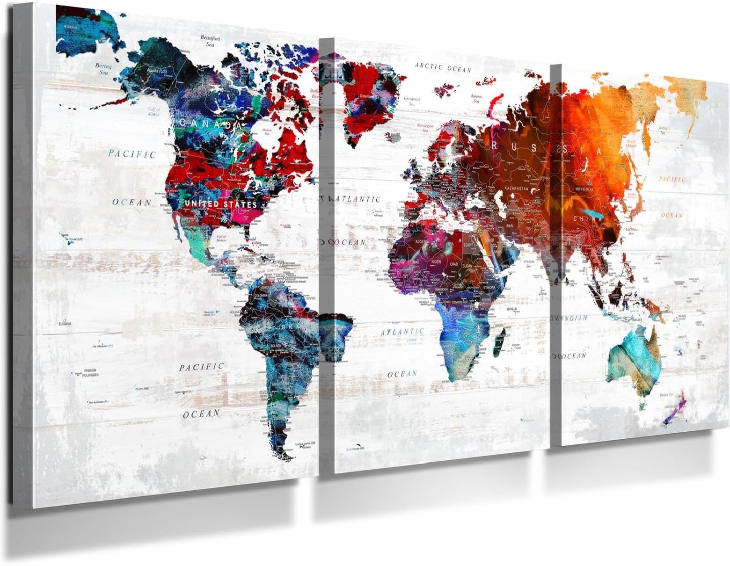 Wall Art for Office Pictures for Living Room Wall Decorations Bedroom Wall Decor for Women Girl Large Map of the World Canvas Art Wall Decor Classroom Decor