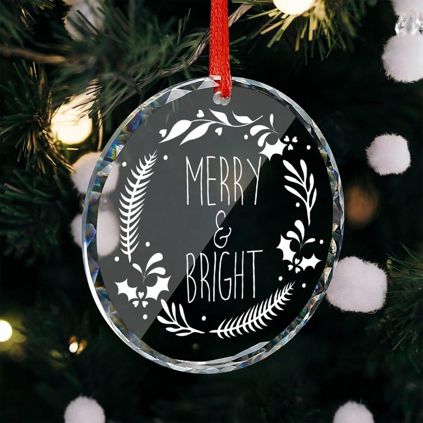 Personalized Christmas Ornaments - Custom Picture & Text Ornaments for Christmas 2024, Baby's 1st Christmas Ornament with Picture for Xmas Tree Custom Gifts for Family, Mom, Dad, Friend (Crystal)