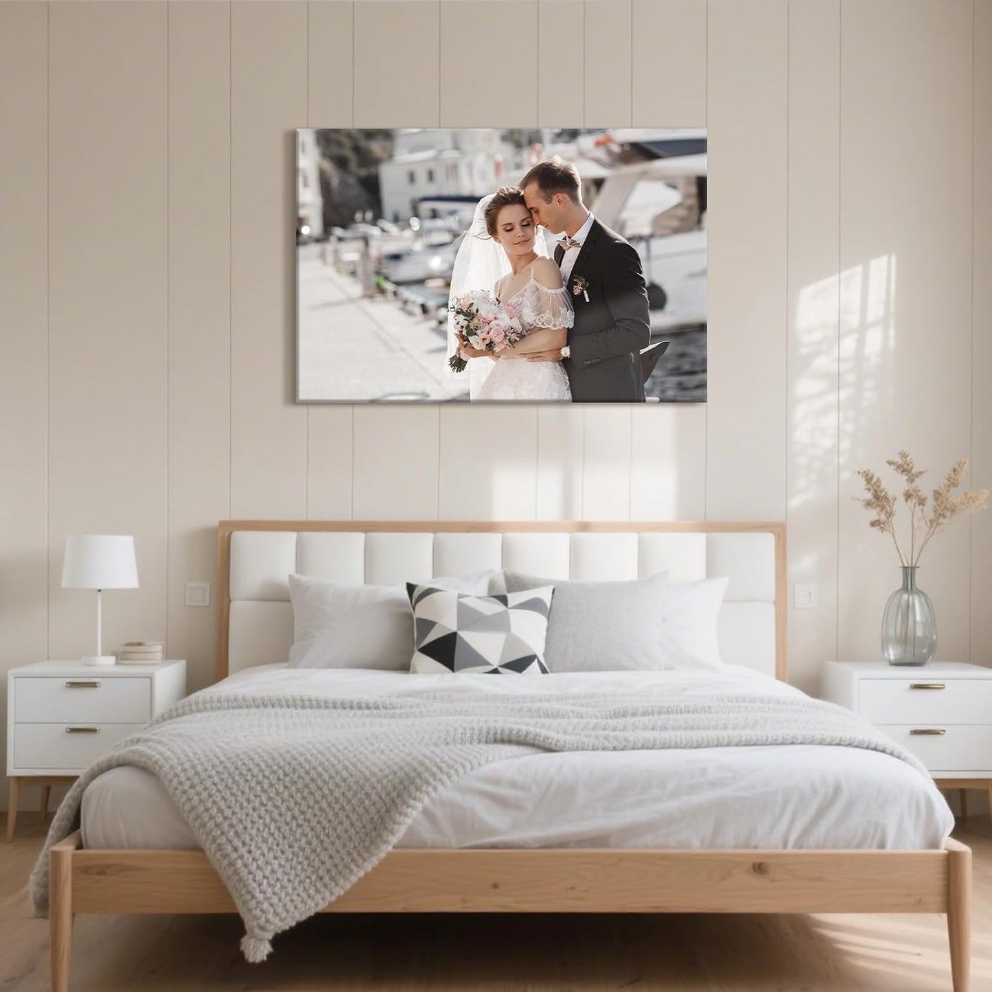 Personalized Custom Canvas Prints with Your Photos & Text, Customized Picture Print, Transform Own Images Into Framed Wall Art Digitally Printed Photo to Canvas, Keepsakes Gifts for Family 36x24’’