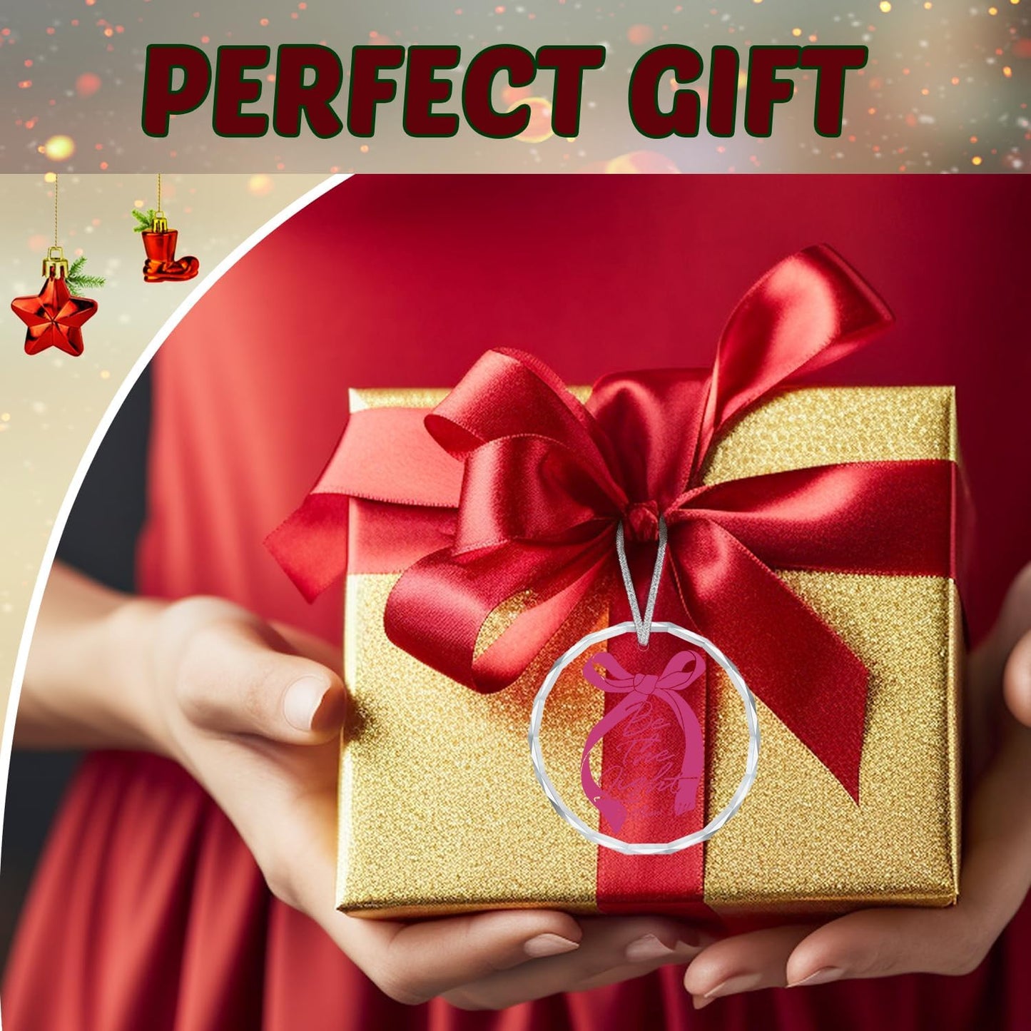 Bow Ornaments for Christmas Tree, Christian Christmas Ornaments, Christmas Religious Ornaments, Christian Gifts for Women, Christian Christmas Decorative Hanging Ornament