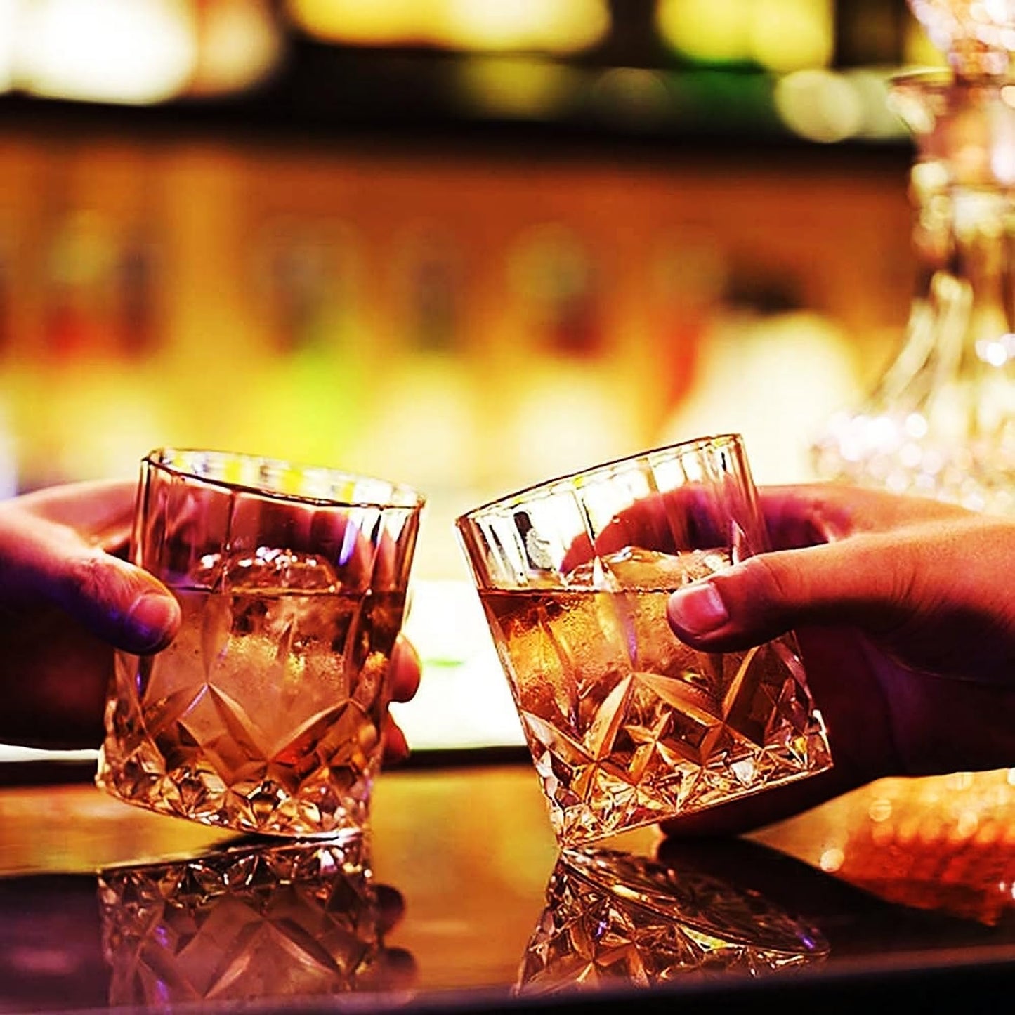 Whiskey Glasses Set of 4,Rock Glasses,11 oz Lead-Free Crystal Bourbon Glass,Old Fashioned Glass for Bourbon,Cognac,Irish Whisky,Personalised Whisky Glass Gift Set for Men,Dad,Brother