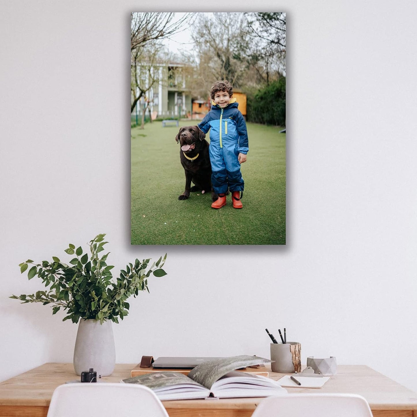 Custom Canvas Prints with Your Photos (10'' x 12'', Framed Canvas) Customized Framed Wall Art Personalized Canvas Pictures for Pet/Family Gifts for Mom/Men/Women