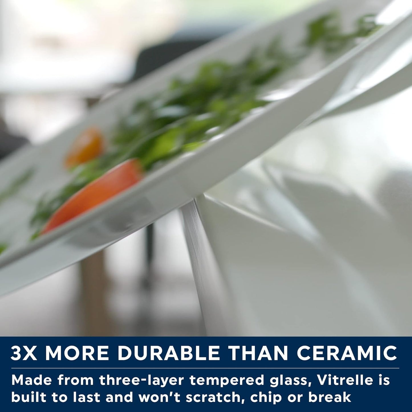 Corelle Vitrelle 4-Pieces 18-Oz Soup/Cereal Bowls Chip & Crack Resistant Glass Dinnerware Set Bowls, Winter Frost White (Pack of 4)