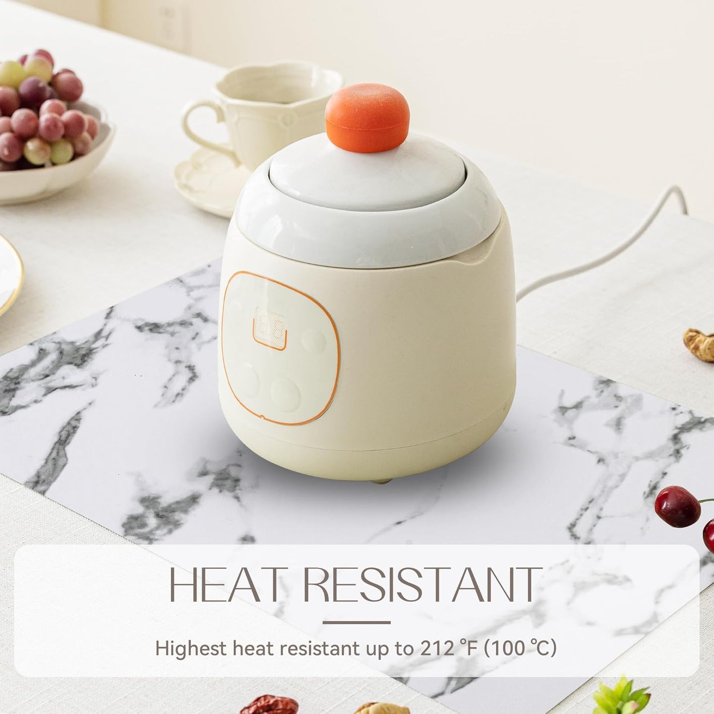 Romanstile Vinyl Placemats Set of 12-12 X 18 Inch - Heat Resistant Place Mats 100% Waterproof Oilproof Wipeable Reversible Faux Leather Table Mats for Kitchen/Dining/Party/Outdoor, Marble