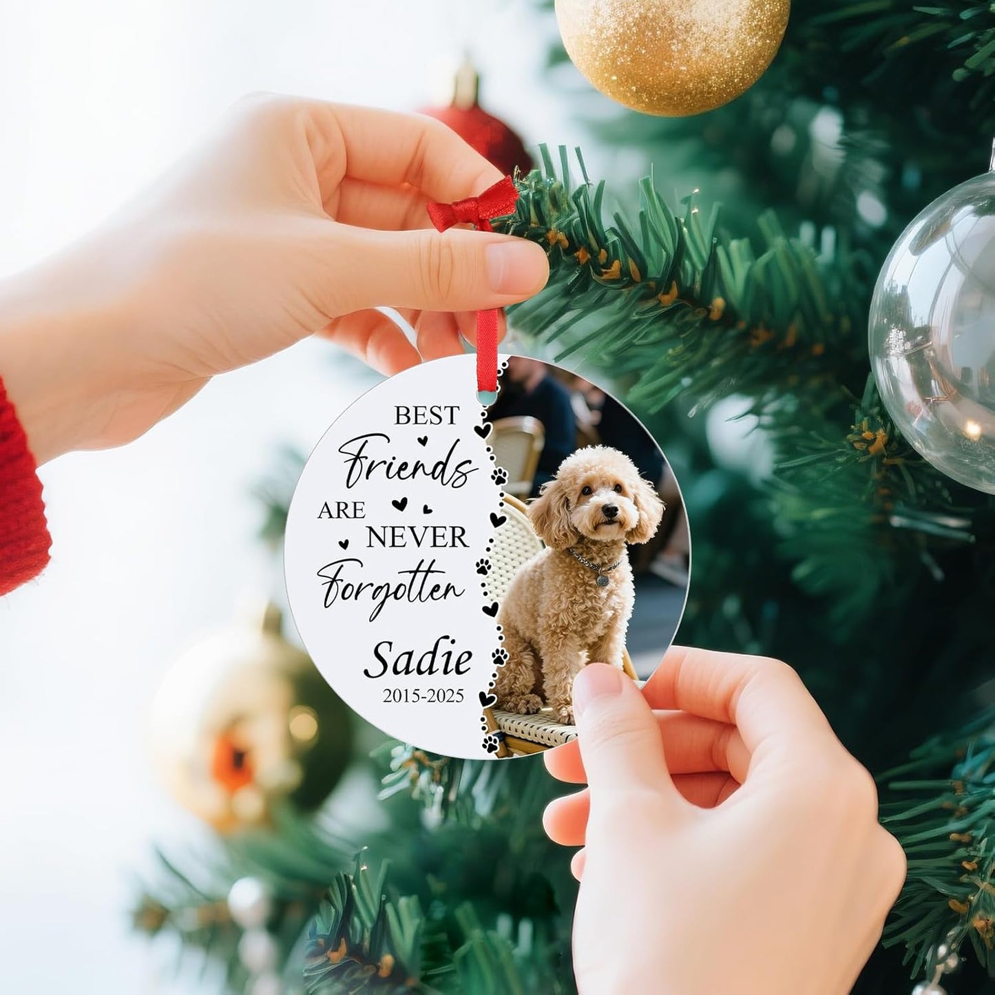 Personalized Pet Memorial Ornament - Custom Photo, Name & Dates - Sympathy Keepsake Gift for Loss of Dog, Cat - Dog Memorial Gifts for Pet Lover