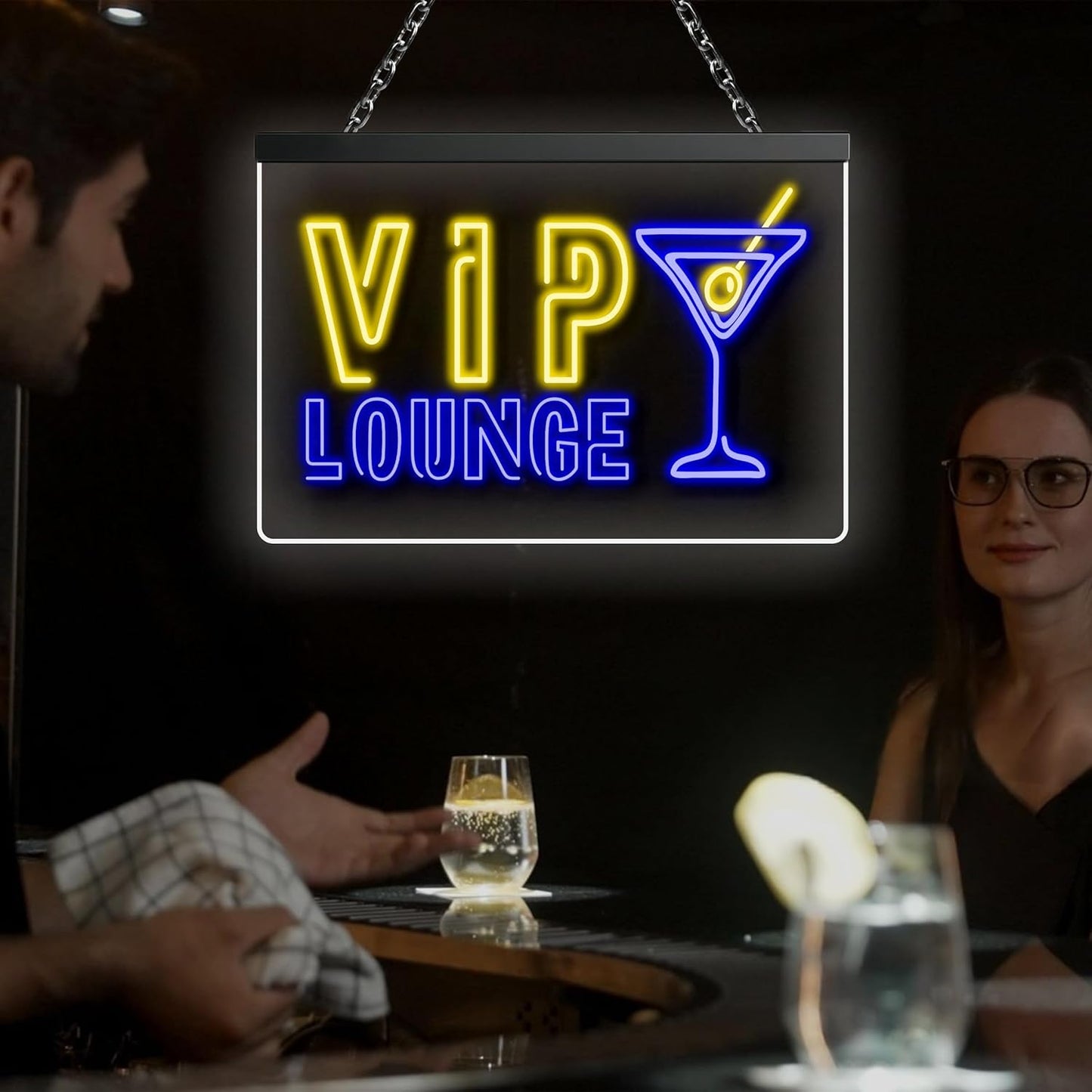 Custom Bar Neon Sign Vip Lounge Beer Home Bar Lights Decor Acrylic Table LED Personalized Lighted Signs for Men Restaurant Coffee Man Cave Workshop Garage Poker Signs Gifts