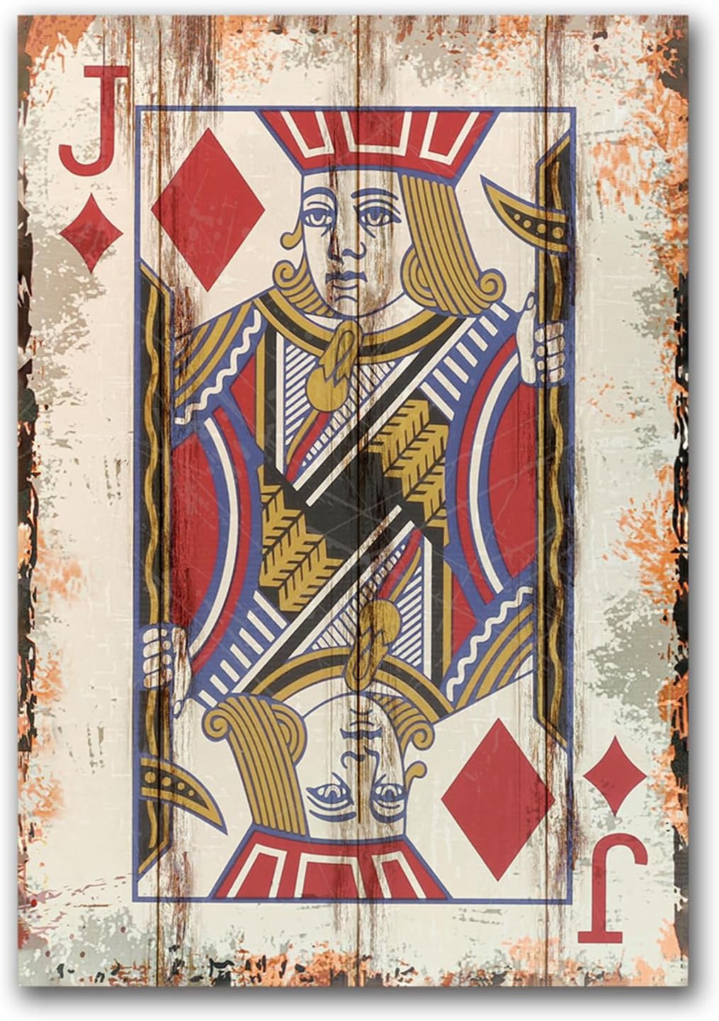 Poker Canvas Wall Art Print Jack of Dianmonds Game Room Wall Art Print Wall Decor Prints Poster With Framed