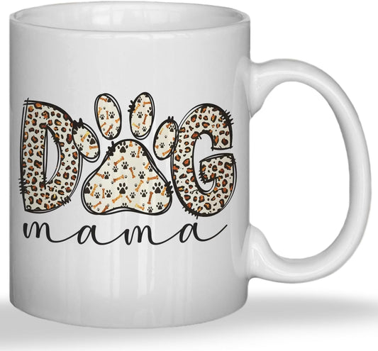 JINYO Dog Mama Mug, Dog Mom Coffee Cup, Dogs Lover Owner Gifts for Women, Pet Lover Gifts Ceramic Coffee Tea Mug 11 oz