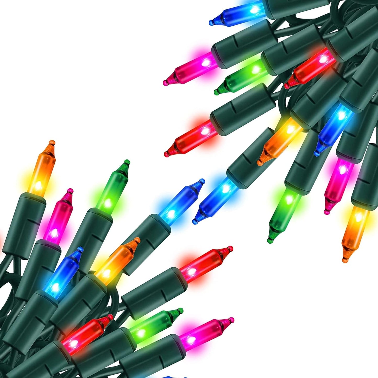 Multi Colored Christmas Lights, 2 Pack Total 40FT 200 Count Incandescent Christmas Mini Tree String Lights, Waterproof Christmas Decorations for Outdoor Indoor Xmas Home Party Garden Yard Decor