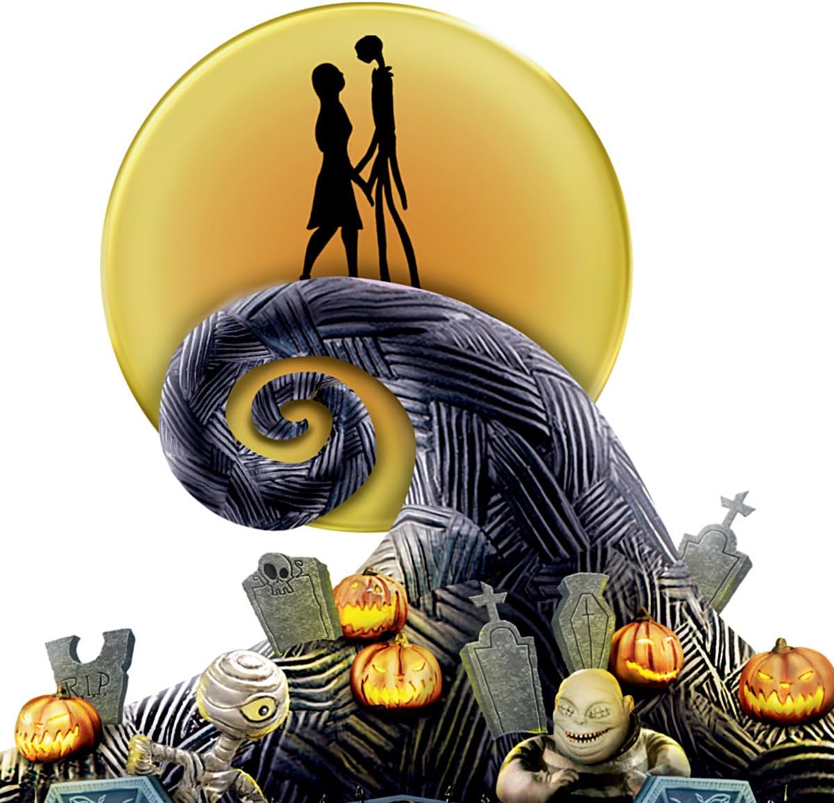 Tim Burton's The Nightmare Before Christmas Rotating Musical Carousel Sculpture: Lights Up