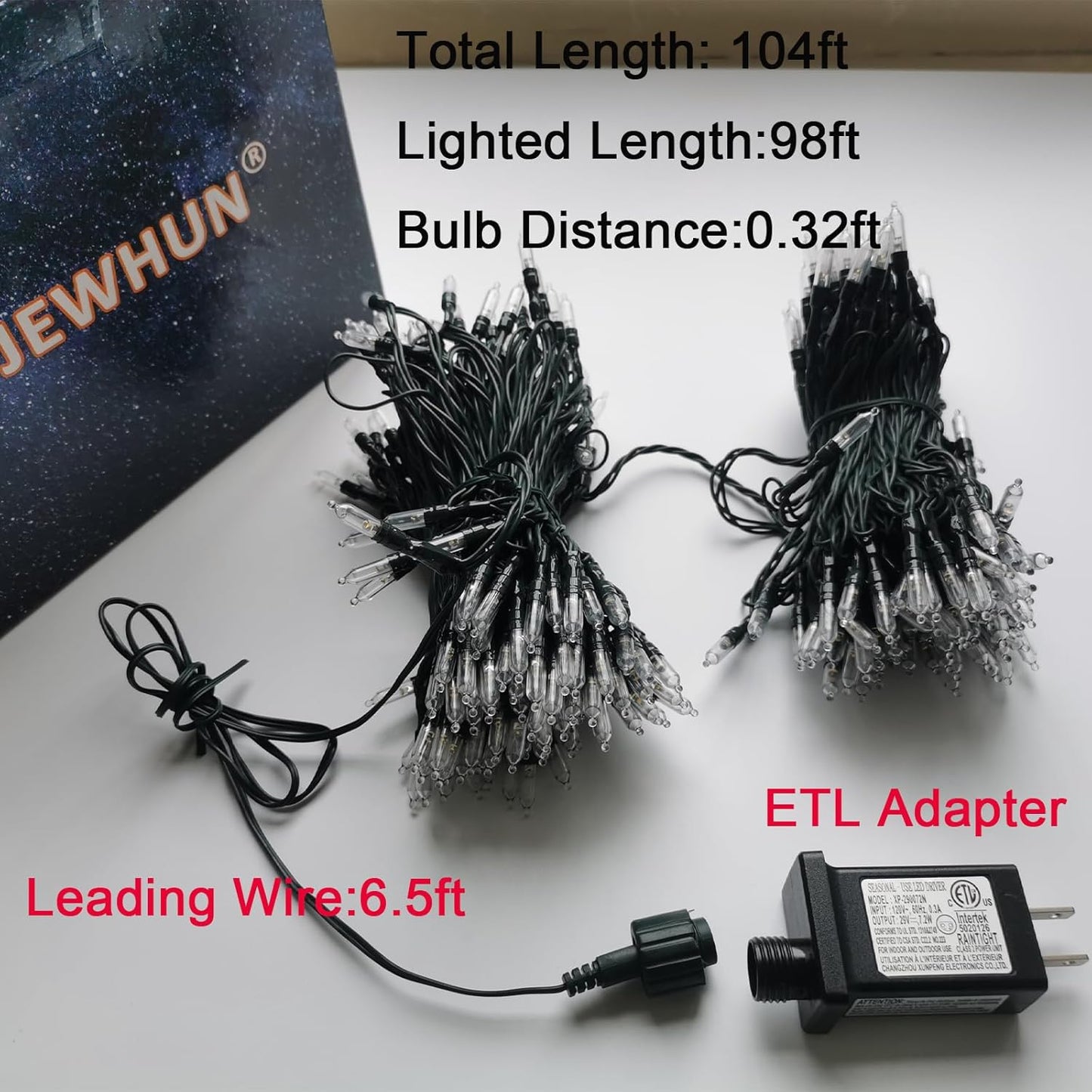 300 LED Warm White Christmas Lights Outdoor Indoor,100ft LED String Light,Green Wire Christmas String Lights Waterproof for Patio Garden Home Decors