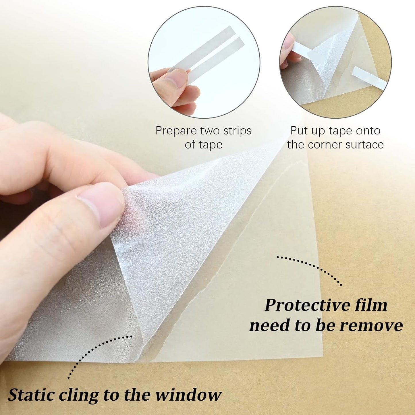 Window Privacy Film, Frosted Glass Static Cling Non-Adhesive Window Cover for Bathroom UV Sunlight Blocking Heat Control for Home Decorative Frosting Pure Matte White 35.4 x 157.4 Inches