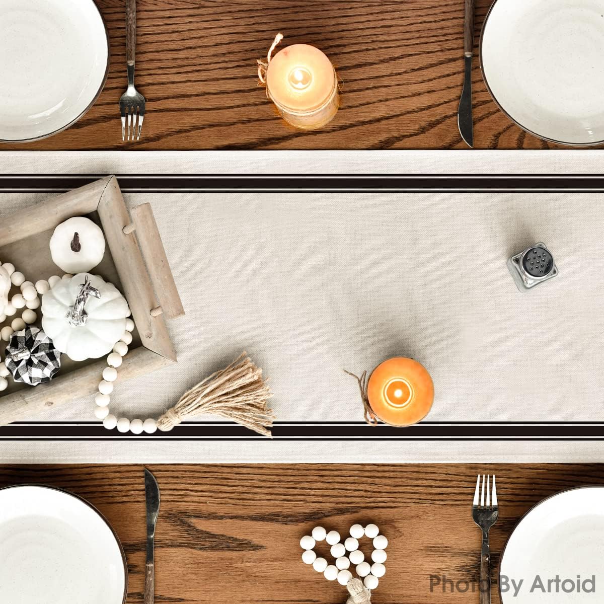 Artoid Mode Hello Fall Pumpkin Table Runner, Seasonal Harvest Vintage Thanksgiving Kitchen Dining Table Decoration for Indoor Outdoor Home Party Decor 13 x 72 Inch