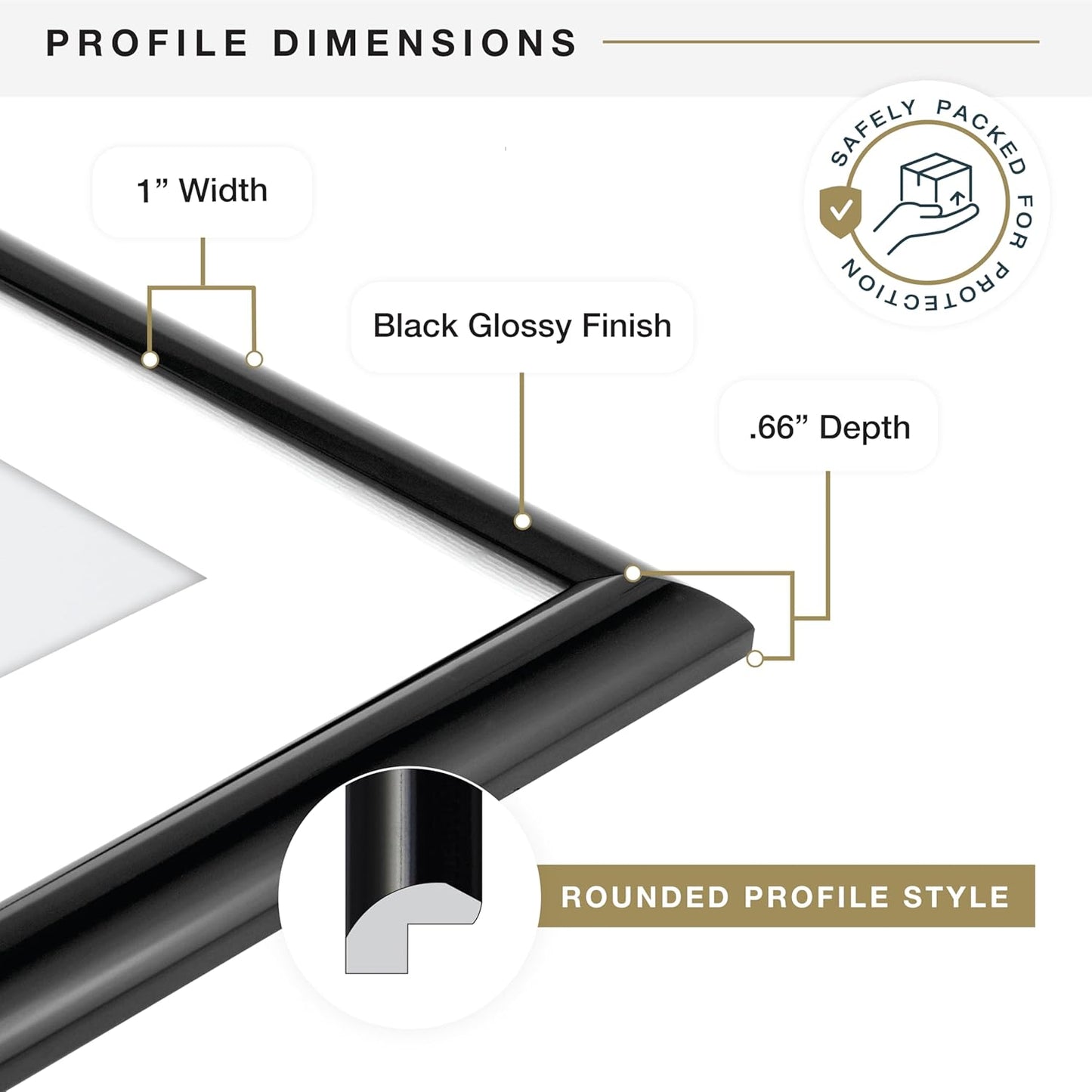 MCS Trendsetter 14x20 Matted Poster Frame with 11x17 Picture Display, Black Vertical & Horizontal Wall Hanging Large Picture Frame for Photos & Posters (1-Pack)