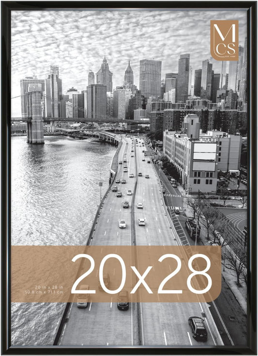 MCS Trendsetter 20x28 Poster Frame Black High-Gloss, Vertical & Horizontal Wall Hanging Large Picture Frame for Photos, Posters & Art Prints (1-Pack)