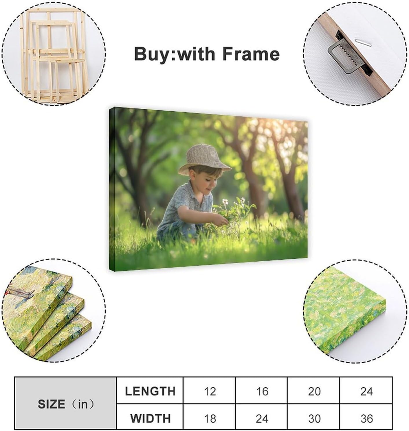 Personalized Custom Canvas Prints with Your Pictures Customize Poster Prints Personalized Canvas Pictures for Wall Bedroom Living Room Framed 36x24in