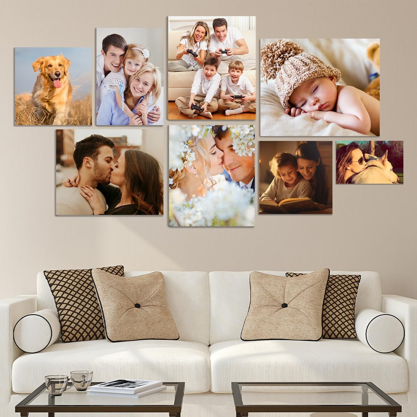 Ship Next Day - Custom Canvas Prints with Your Photos, Personalized Canvas with Pictures Print for Wall Art Bedroom, Customized Photo Gifts for Couple Men Women Mom Baby Dog Family - 40"W x 28"L