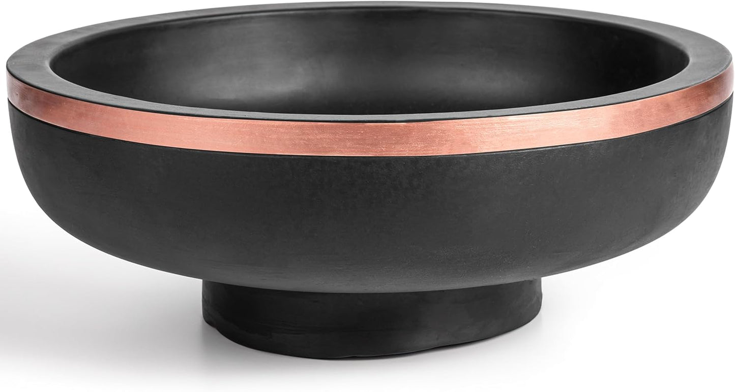 Concrete Large Fruit Bowl for Kitchen Counter - Large Decorative Bowls for Home Decor - Modern Key Bowl for Entryway Table - Hand-Poured Pedestal Bowl for Keys