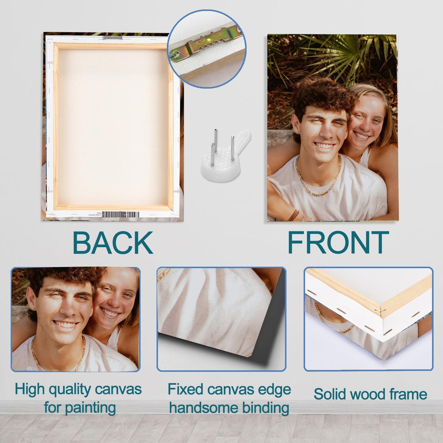 Custom Framed Canvas Prints With Your Photos-Personalized Picture To Canvas Wall Art ，Home Decoration Gifts Holiday Gifts