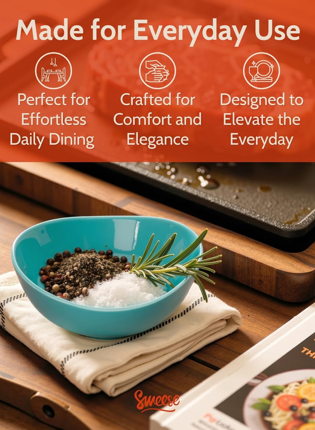 Sweese Porcelain 4oz Bowls Set of 6, Assorted Colors - Durable for Sauce, Dipping, Snack Side Dishes, Microwave Dishwasher Safe