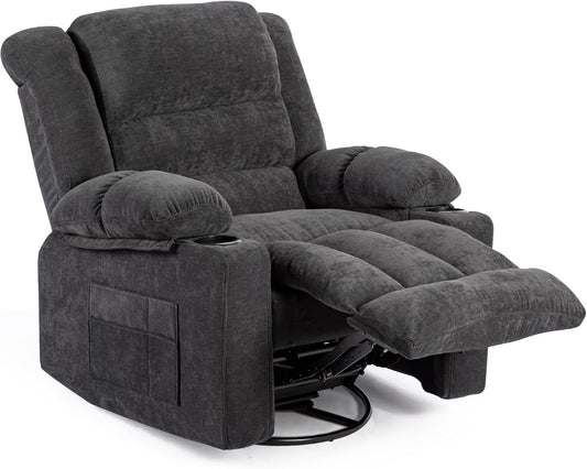 Recliner Chair Rocker Modern Ergonomic Lounge 360 Degree Swivel Single Sofa Seat Living Room Lounge Recliners on Clearance Foam Filling