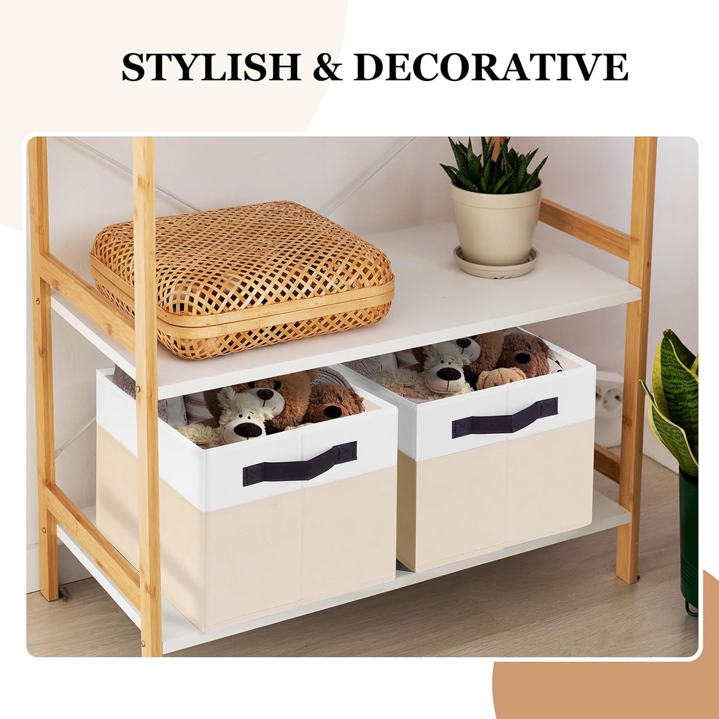 6 Pack Large Toy Box Chest, Collapsible Sturdy Toy Storage Organizer Bins Baskets for Kids, Boys, Girls, Nursery, Playroom, Shelf Baskets for Lego Puzzle Balls, Game Organizer (14L*10W*9.5H)