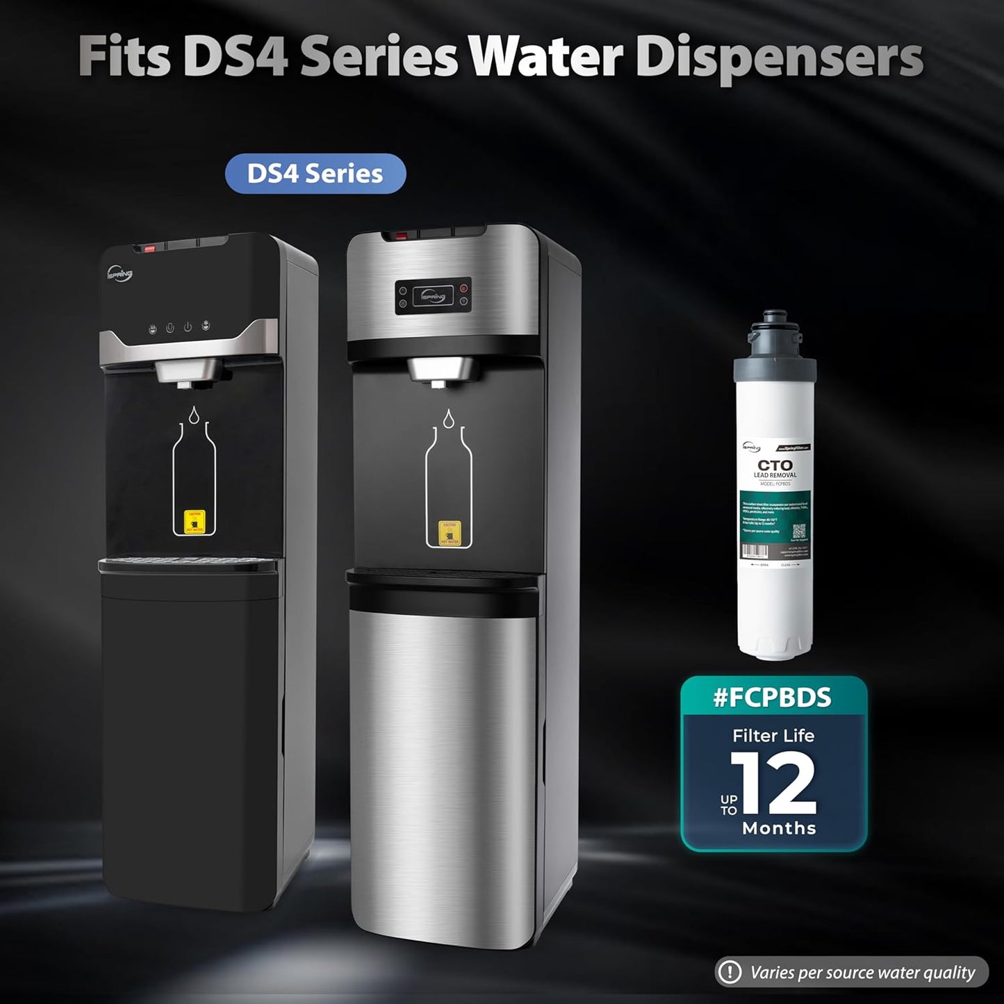 iSpring SGS-Tested Lead Removal CTO Carbon Block Replacement Water Filter Cartridge FCPBDS for DS4 Serie