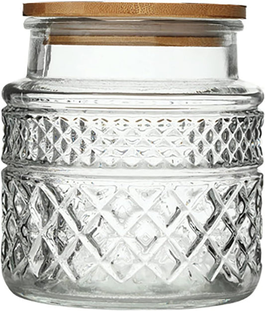 Glass Storage Jar, 38 FL OZ, Food Canisters with Bamboo Lid, Kitchen Containers Decorative Airtight Glass Jars For Cereal Nuts Snack Candy Cookies Coffee Tea