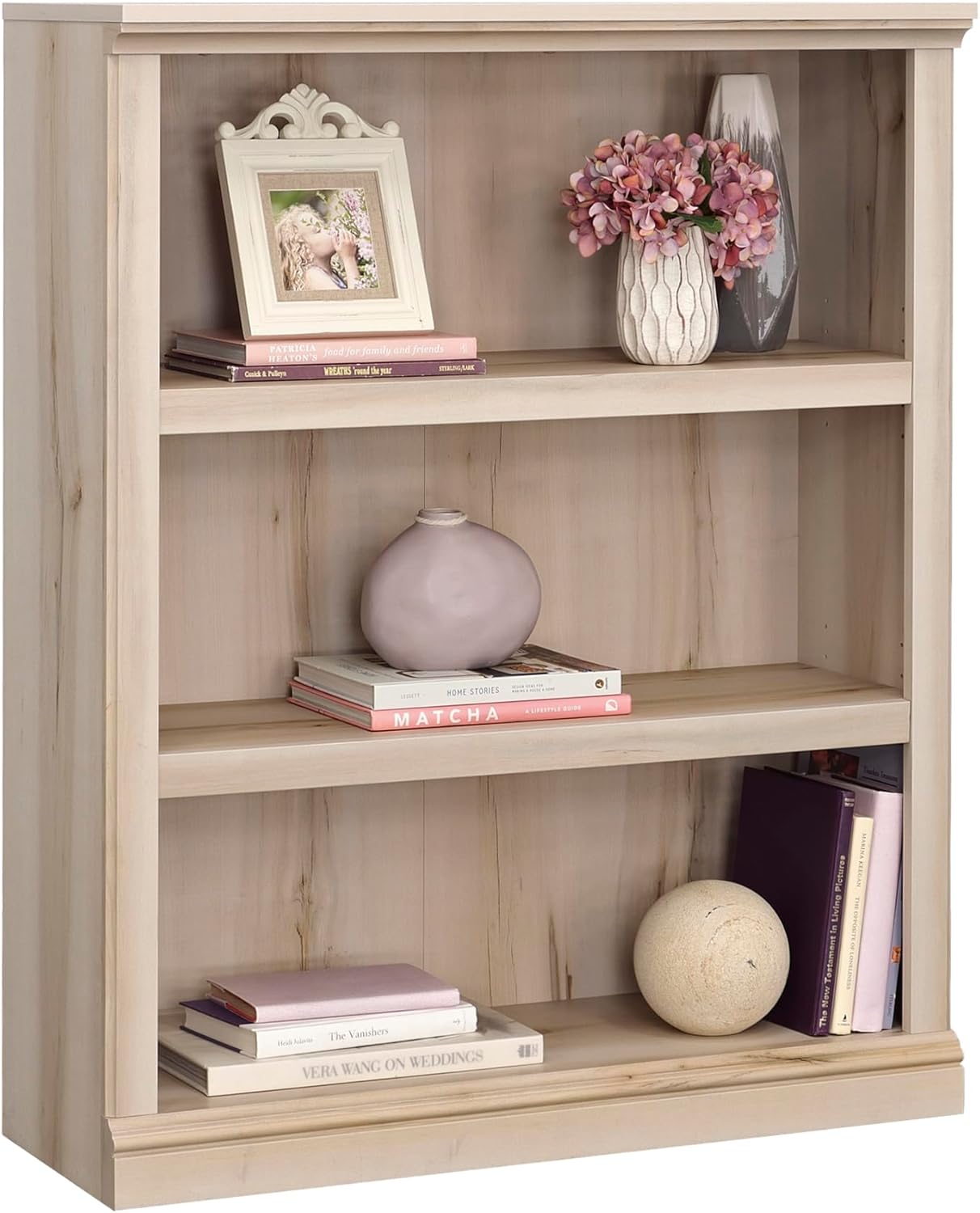Sauder Miscellaneous Storage 3-Shelf Display Bookcase, Pacific Maple Finish