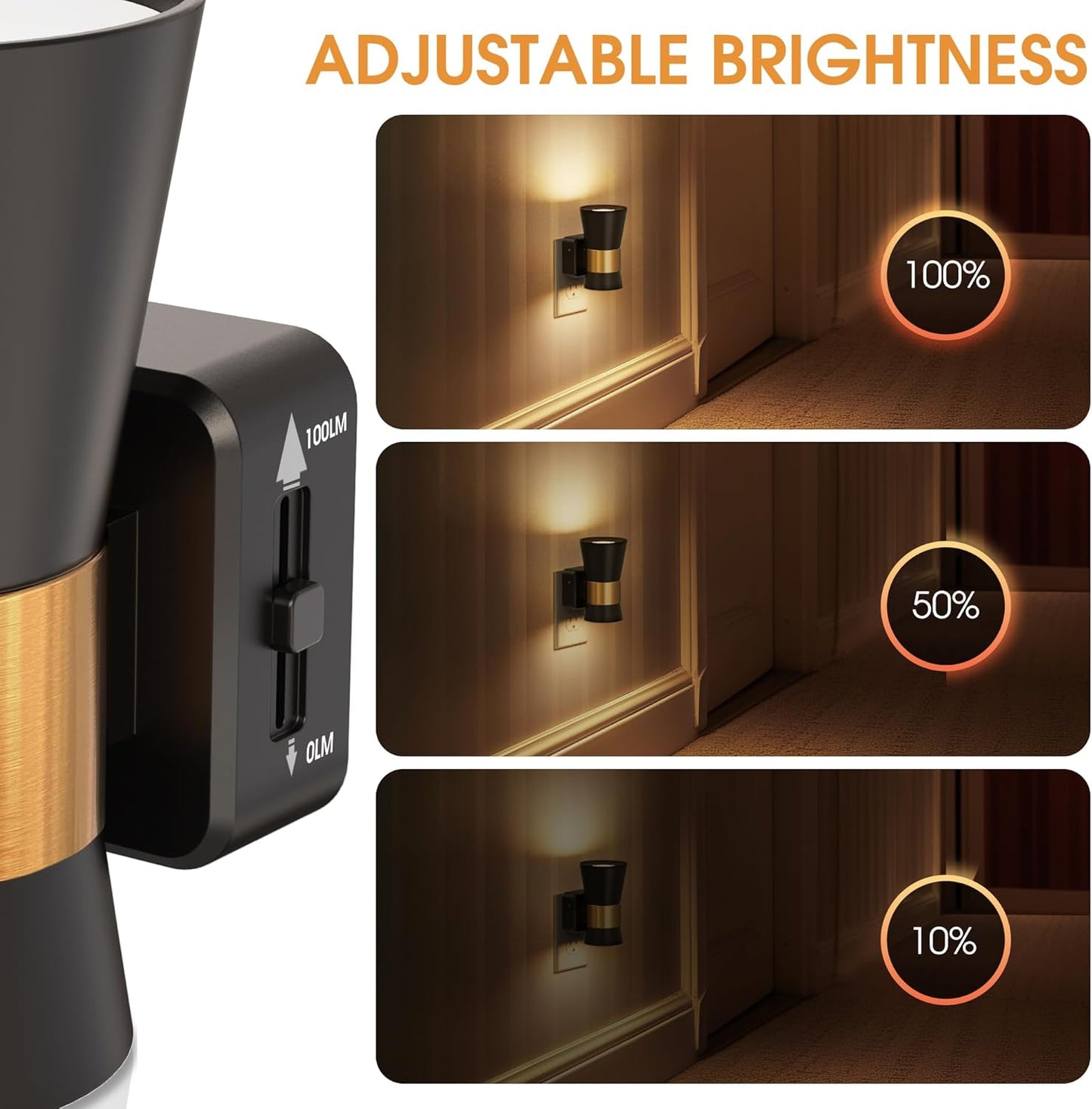 Briignite Night Light Plug into Wall, Vintage Dimmable LED Night Lights 0-100LM with Auto Dusk to Dawn, Christmas Gifts, 1W 3000K Country Night Light from for Bathroom, Hallway, Bedroom, Kids, 2 Pack