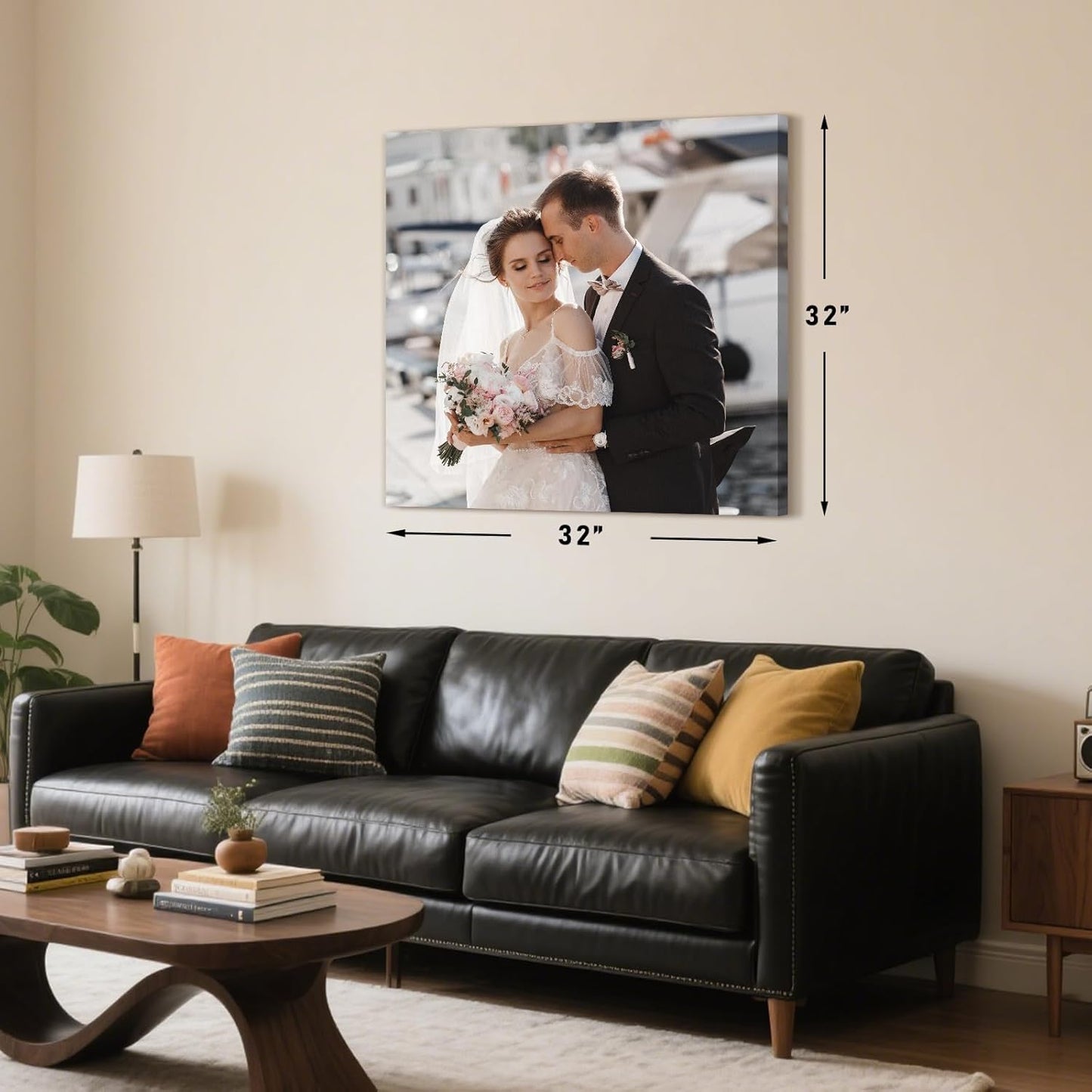 Personalized Custom Canvas Prints with Your Photos & Text, Customized Picture Print, Transform Own Images Into Framed Wall Art Digitally Printed Photo to Canvas, Keepsakes Gifts for Family 12x12’’