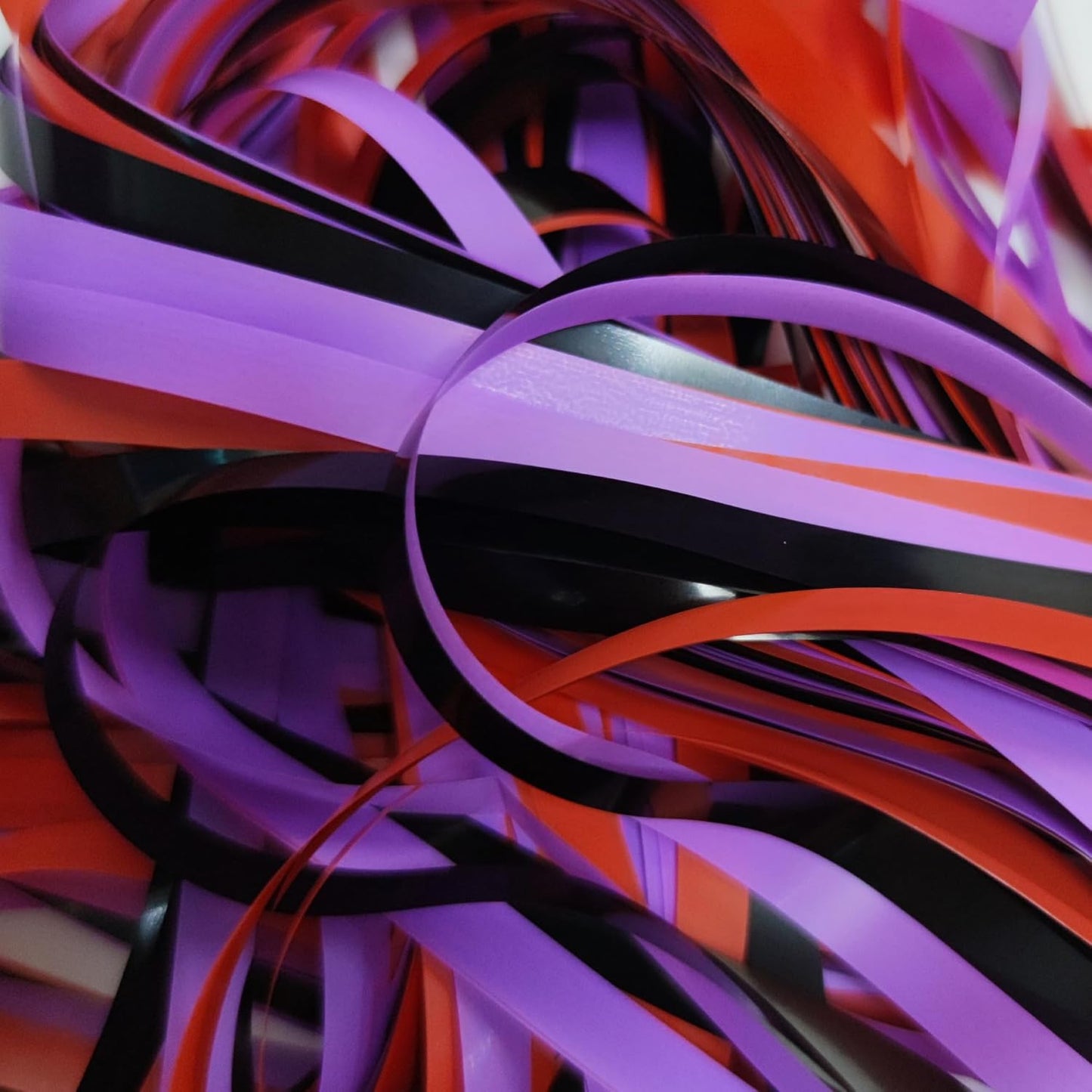 Black Purple Orange Party Streamers - GREATRIL Foil Fringe Backdrop for Hocu Birthdays Halloween Party Supplies - 3.2ft X 8.2ft - 2 Packs