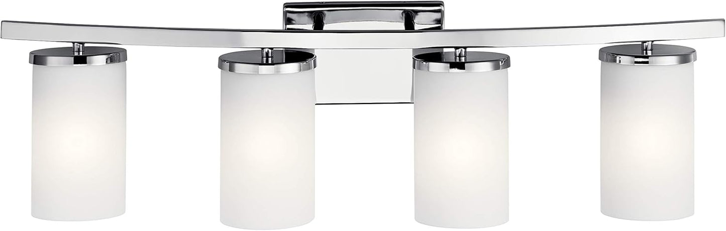 Kichler Crosby 31" 4 Light Vanity Light Satin Etched Cased Opal Chrome
