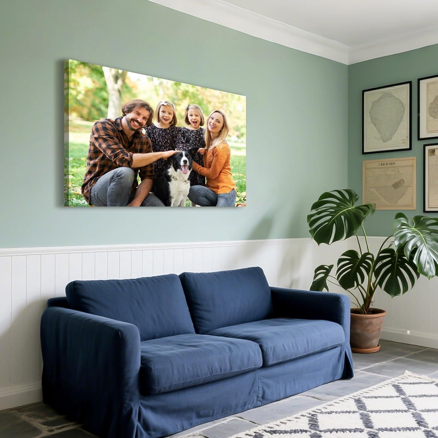 Custom Canvas Prints with Your Photos - Personalized Pictures Print, Customized Photo Gifts, Wall Art Poster Canvas Printing for Wedding, Family, Baby, Pets, Home Office Decor, Wrapped Frame 24x18