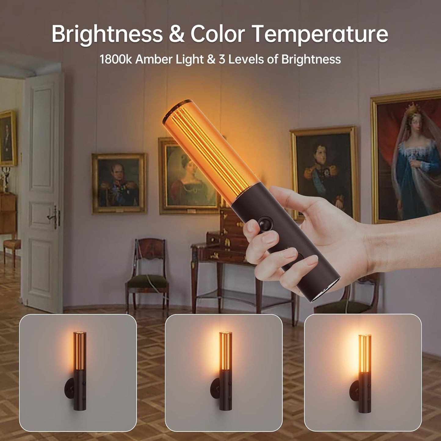 Auto-On Motion Detection Night Lamp - 3 Customizable Modes, Battery Operated LED Light for Dark Spaces (Set of 2)