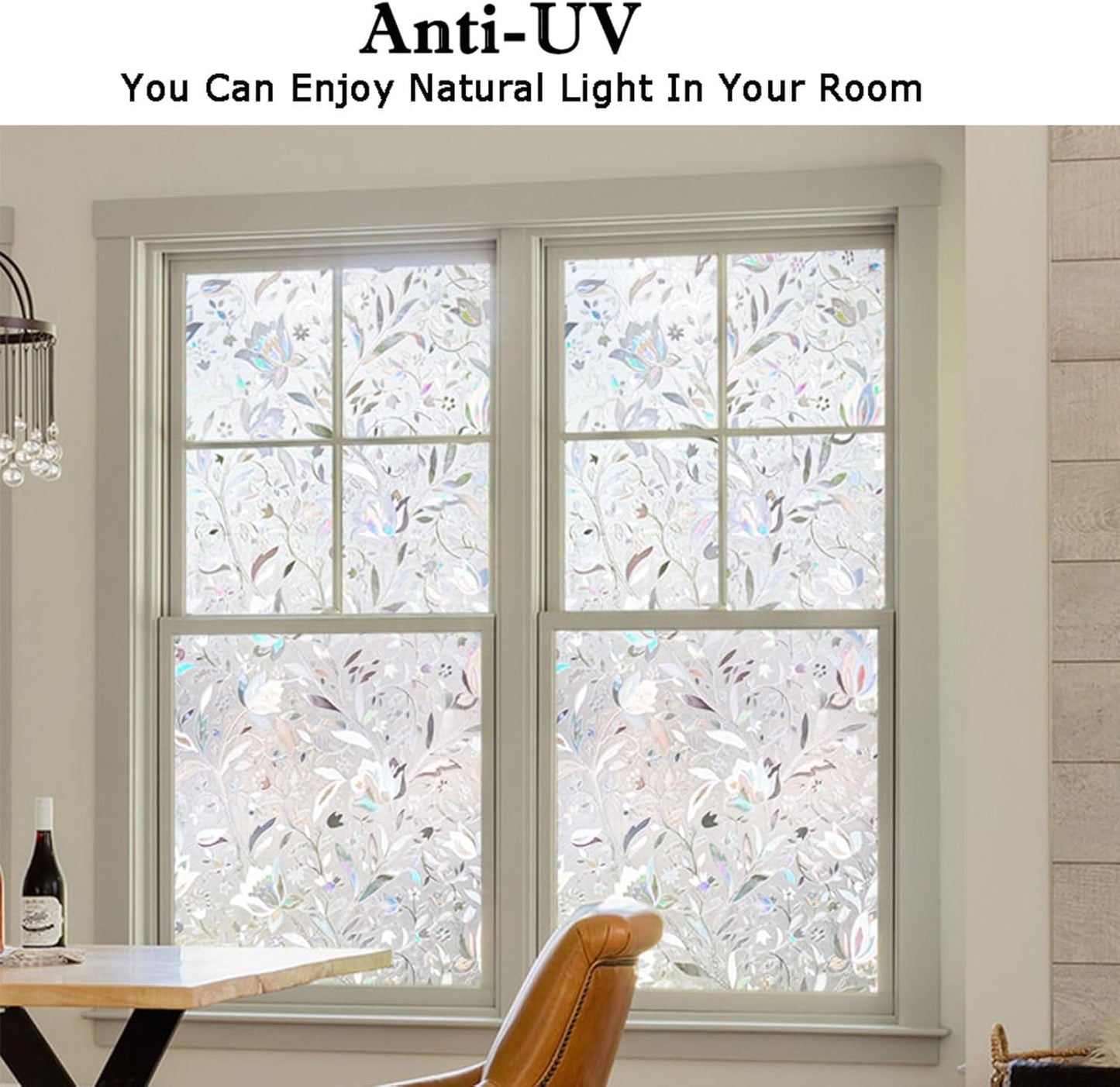 Kromapolis Window Film, Window Privacy Film, Vinyl Glass Covering, Stained Glass Decorative Film, Window Film Privacy Frosted, Static Window Clings, Non-Adhesive, No-Glue (11.8 x 157.4inch)